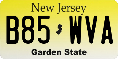 NJ license plate B85WVA