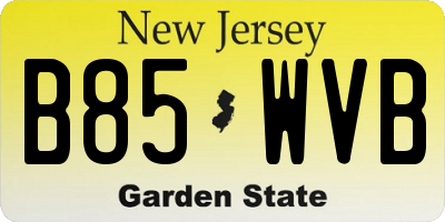 NJ license plate B85WVB
