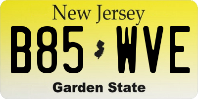 NJ license plate B85WVE
