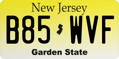 NJ license plate B85WVF