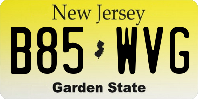 NJ license plate B85WVG