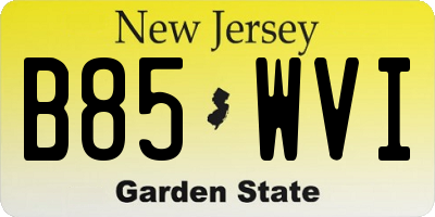 NJ license plate B85WVI
