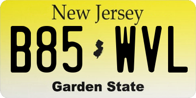 NJ license plate B85WVL