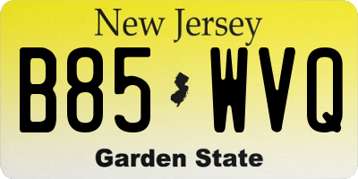 NJ license plate B85WVQ