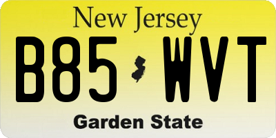 NJ license plate B85WVT