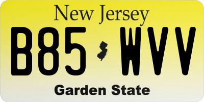 NJ license plate B85WVV