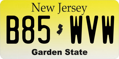 NJ license plate B85WVW