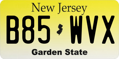 NJ license plate B85WVX
