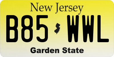 NJ license plate B85WWL