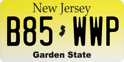 NJ license plate B85WWP
