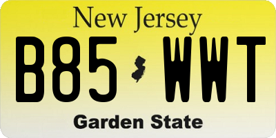 NJ license plate B85WWT