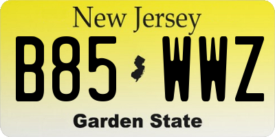 NJ license plate B85WWZ