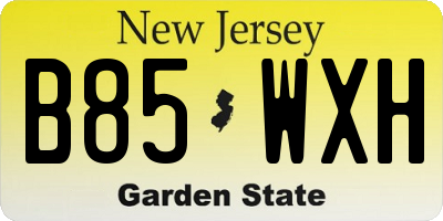 NJ license plate B85WXH