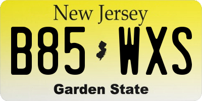 NJ license plate B85WXS