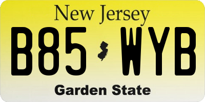 NJ license plate B85WYB