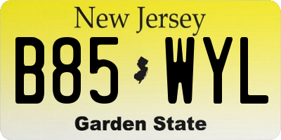 NJ license plate B85WYL