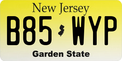 NJ license plate B85WYP