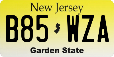 NJ license plate B85WZA