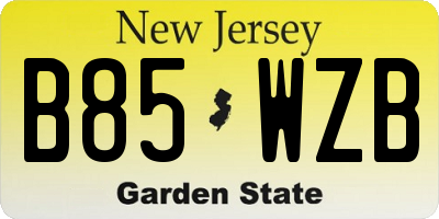 NJ license plate B85WZB