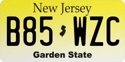 NJ license plate B85WZC