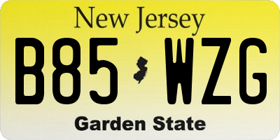 NJ license plate B85WZG