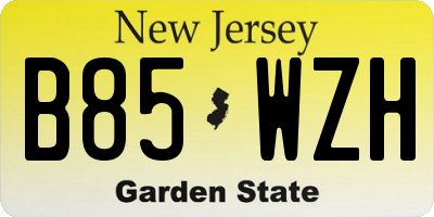 NJ license plate B85WZH
