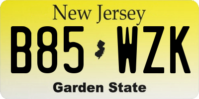 NJ license plate B85WZK