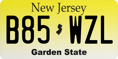 NJ license plate B85WZL