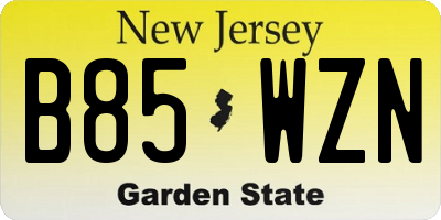 NJ license plate B85WZN