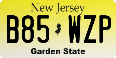 NJ license plate B85WZP