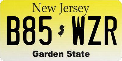 NJ license plate B85WZR