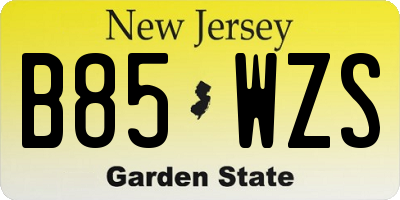 NJ license plate B85WZS