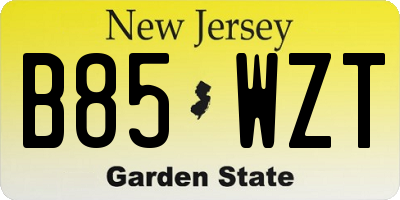 NJ license plate B85WZT