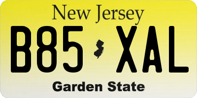 NJ license plate B85XAL