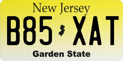 NJ license plate B85XAT