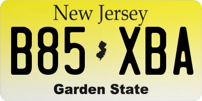 NJ license plate B85XBA