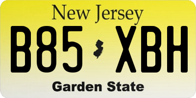 NJ license plate B85XBH