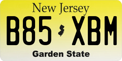NJ license plate B85XBM