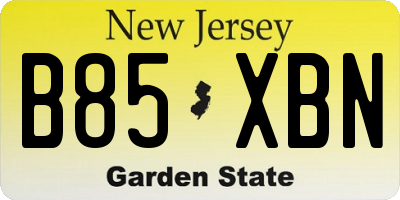 NJ license plate B85XBN