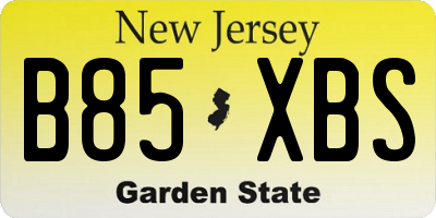 NJ license plate B85XBS