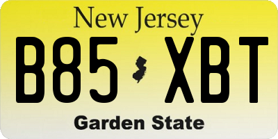 NJ license plate B85XBT