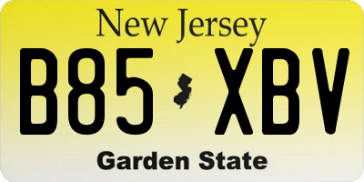 NJ license plate B85XBV