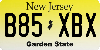 NJ license plate B85XBX