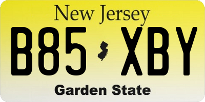 NJ license plate B85XBY