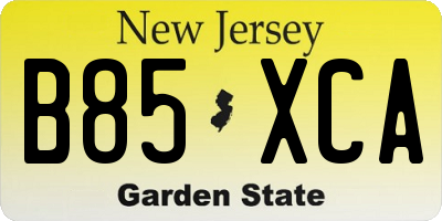 NJ license plate B85XCA