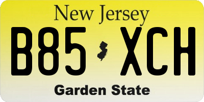 NJ license plate B85XCH