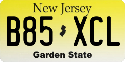 NJ license plate B85XCL