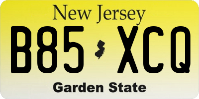 NJ license plate B85XCQ