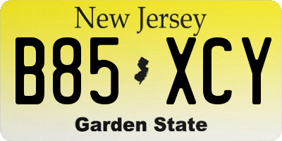 NJ license plate B85XCY