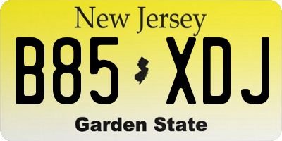 NJ license plate B85XDJ